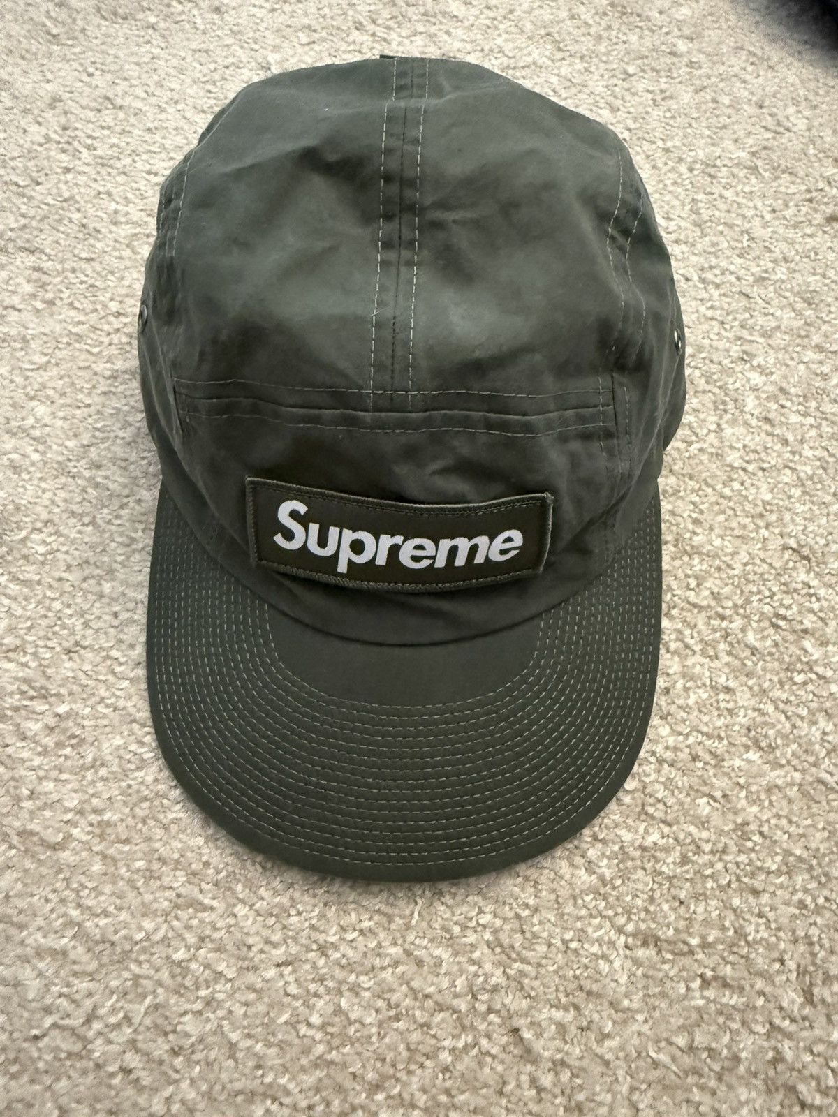 Supreme Waxed Cotton Camp Cap (Olive)