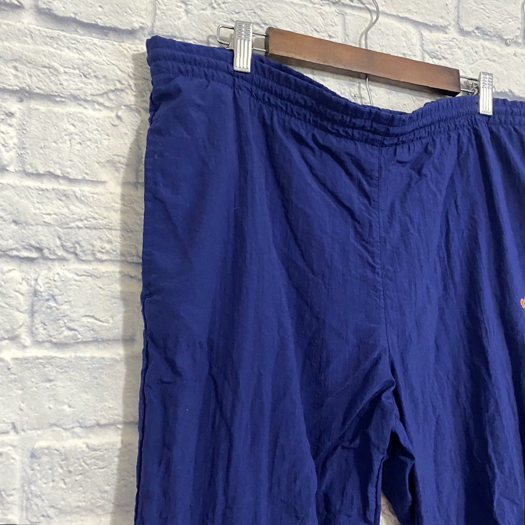 Adidas VINTAGE Adidas Blue Zipped Hem Lined Windbreaker Track Sweatpants Mens Med Pants 90s Sports Size US 31 - 4 Thumbnail