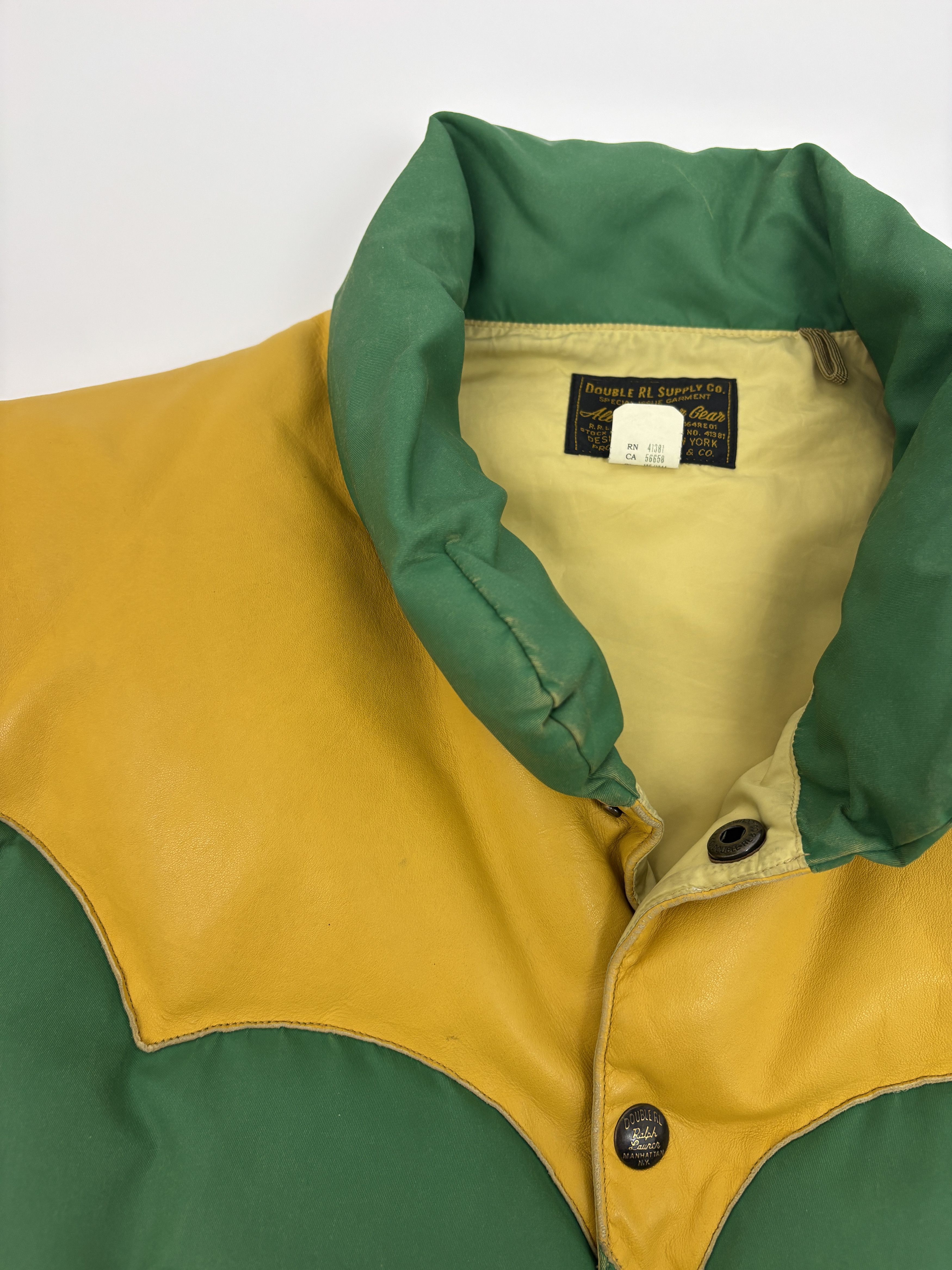 RRL Ralph Lauren RRL Leather Yoke Quilted Vest Size US XL / EU 56 / 4 - 5 Thumbnail