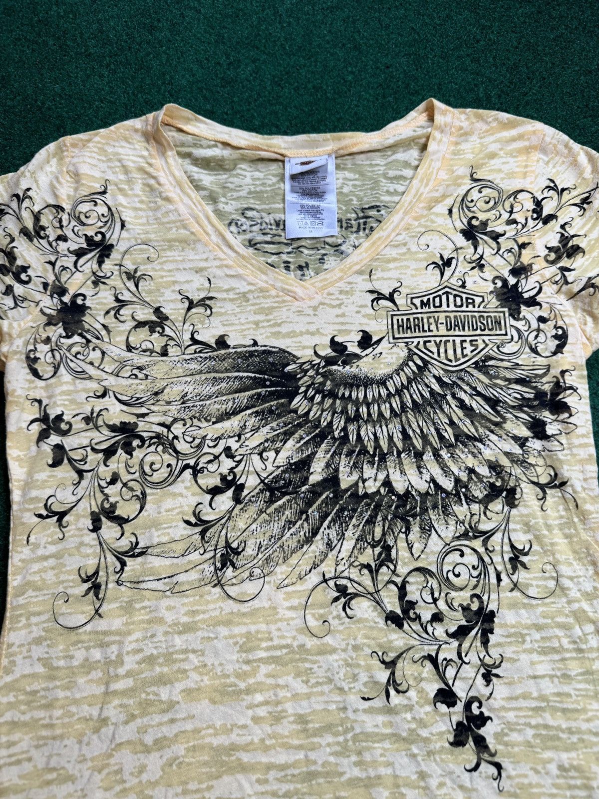 Harley Davidson × Vintage Harley Davidson Biker Affliction Ed Hardy Style Femme Shirt Size M / US 6-8 / IT 42-44 - 3 Thumbnail