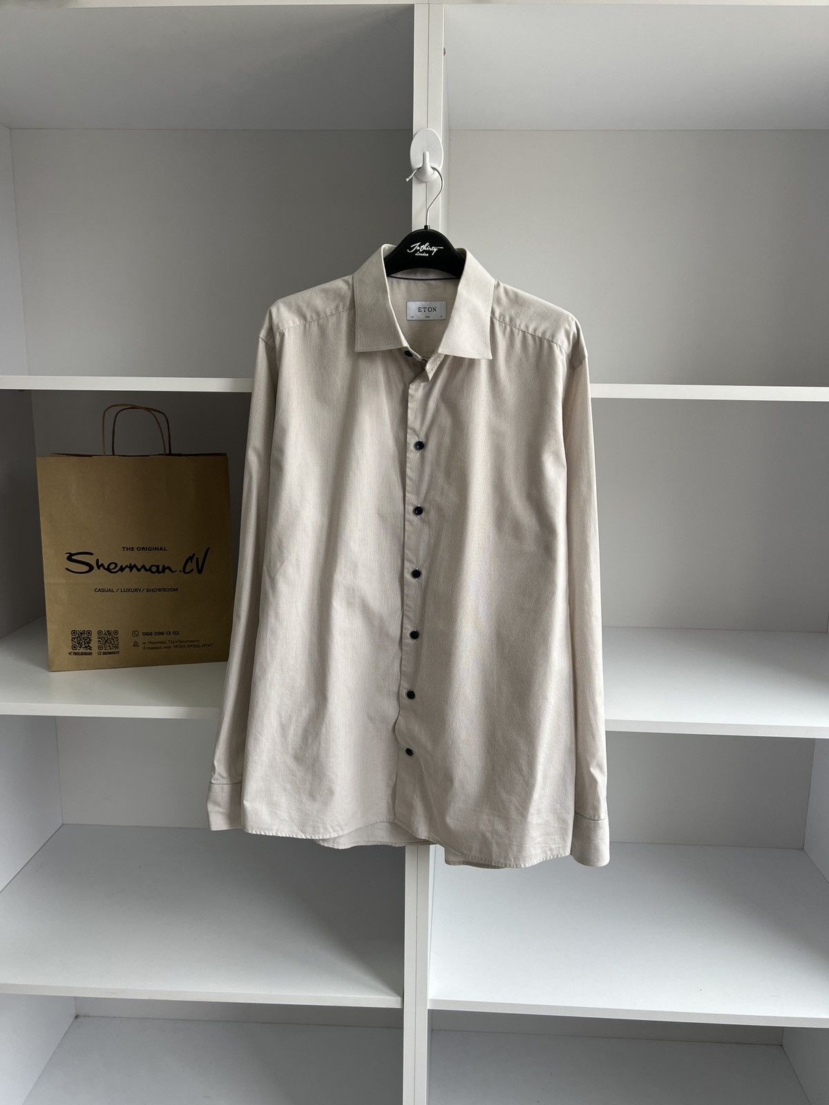 Eton × Vintage Vintage Eton Luxury Button up shirt Size US L / EU 52-54 / 3 - 3 Thumbnail