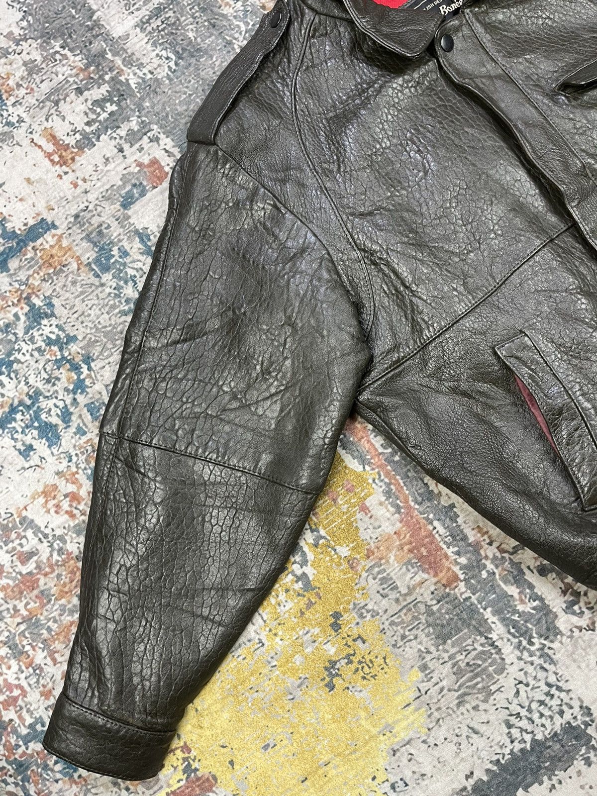 Genuine Leather Vtg Distressed Crumbled Sheepskin Leather Bombers Size US M / EU 48-50 / 2 - 8 Thumbnail