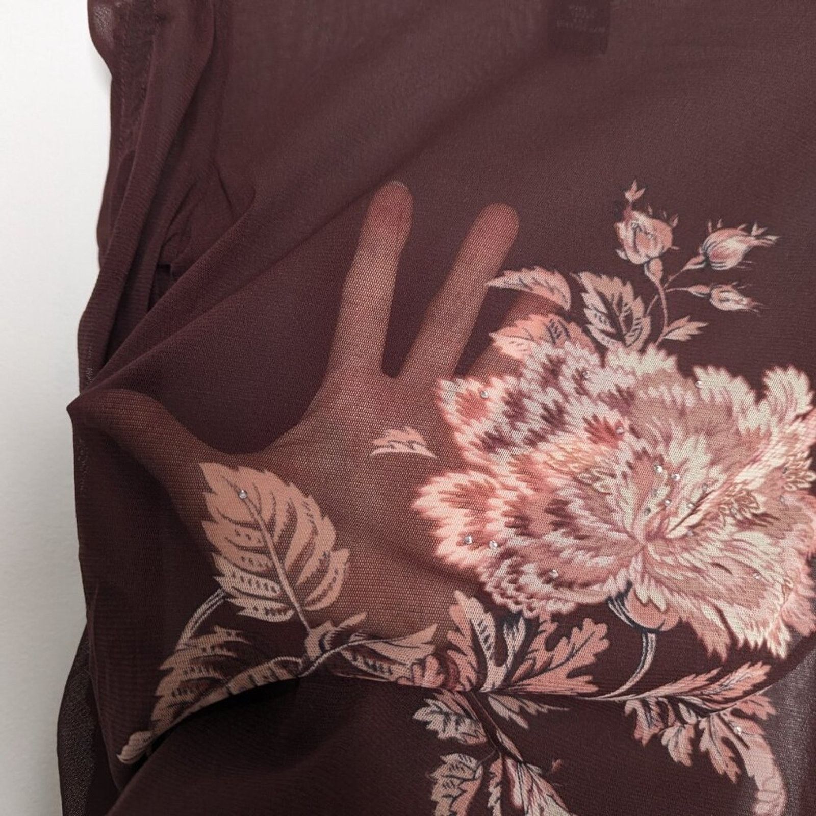 Vintage The Limited Vintage Sheer Mesh Long Sleeve Floral Print Top Size XS / US 0-2 / IT 36-38 - 7 Thumbnail