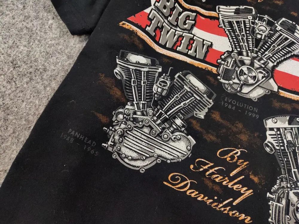 Harley Davidson Vintage 00's Harley Davidson The History of Big Twin T shirt Size US L / EU 52-54 / 3 - 5 Thumbnail