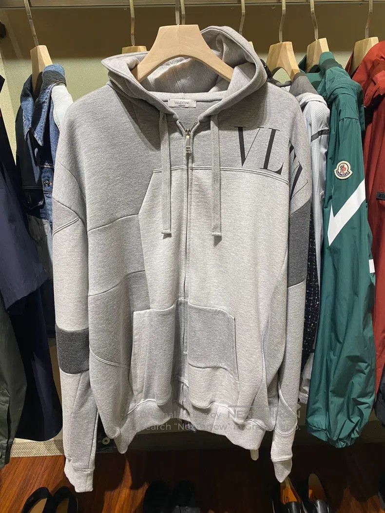Valentino Valentino Hooded sweatshirt jacket color-blocked gray coat Size M / US 6-8 / IT 42-44 - 1 Thumbnail