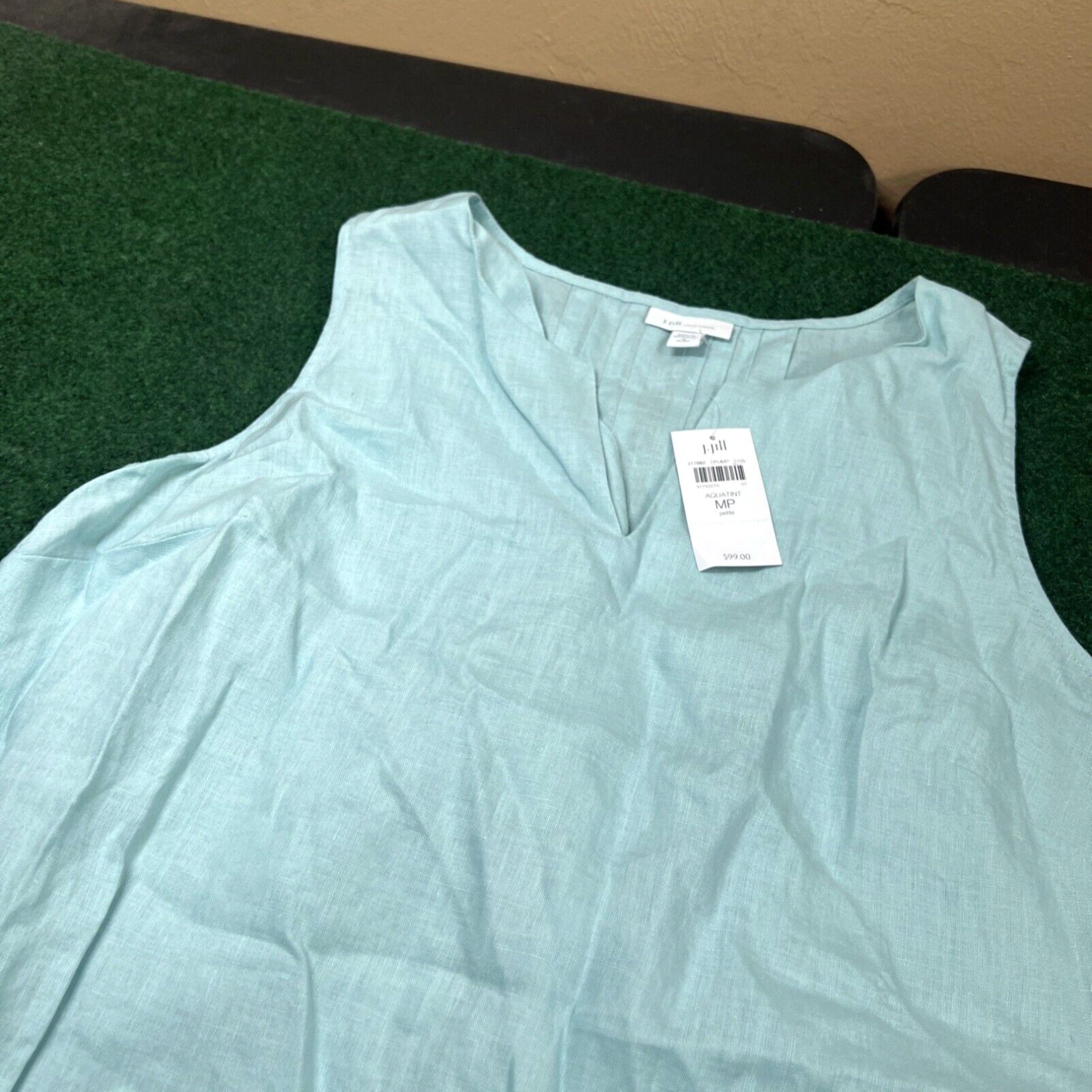 Vintage J. Jill Dress Womens MP Medium Petite 100% Love Linen Aquatint New W Tags Size M / US 6-8 / IT 42-44 - 5 Thumbnail