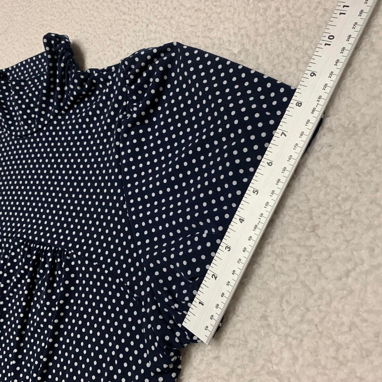 Other Dressbarn Women's Size 3X Navy White Polka Dot Blouse USA Size 3XL / US 20-22 - 4 Thumbnail