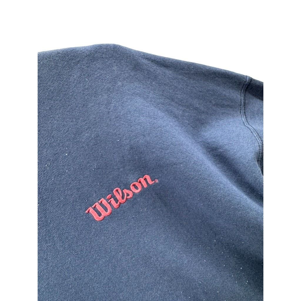 Vintage × Wilson 1990's Wilson Distressed Navy Logo Crewneck Size US XXL / EU 58 / 5 - 5 Thumbnail