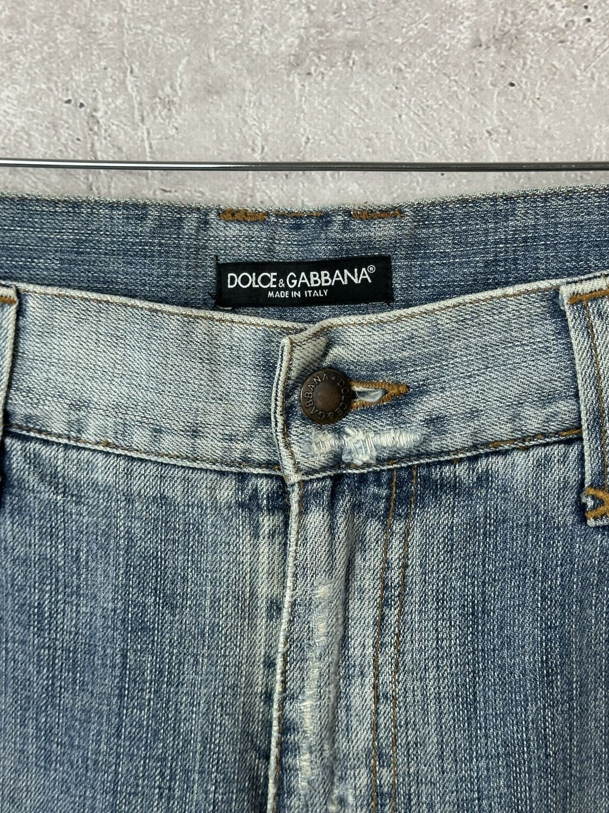 Dolce & Gabbana DG Vintage Dolce&Gabbana Loose Distressed Cotton Logo Jeans Size US 34 / EU 50 - 7 Thumbnail