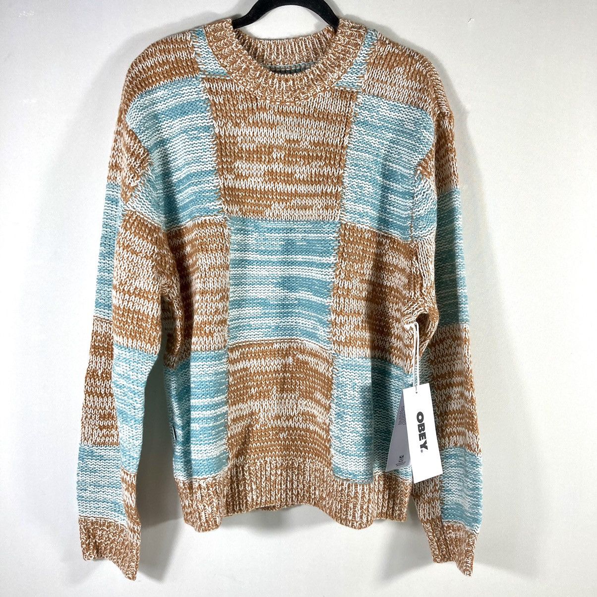 Obey OBEY Dominic Checkerboard Crew Neck Sweater Large NEW Size US L / EU 52-54 / 3 - 1 Thumbnail