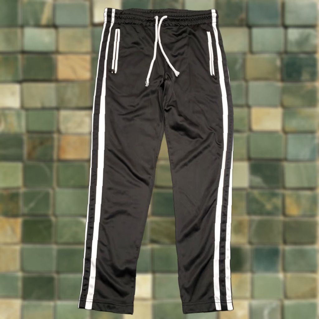 Southpole Southpole Pants Men XL Black Striped Performance Fleece Warm Up Track Zip Pocket - Sports Pants, Men XL, Black, Striped, Drawstring, Elastic Waist Size US 36 / EU 52 - 1 Thumbnail