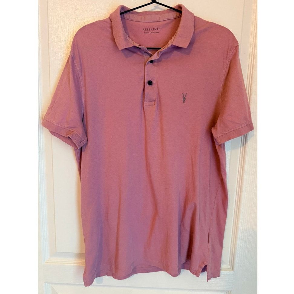Allsaints AllSaints Reform Polo Shirt Mens L Pink Organic Cotton READ Size US L / EU 52-54 / 3 - 1 Thumbnail