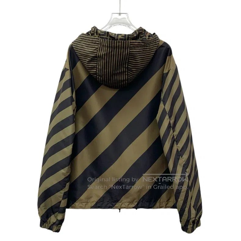 Fendi Fendi 23 model dark brown logo all-over print slanted stri Size US L / EU 52-54 / 3 - 2 Thumbnail