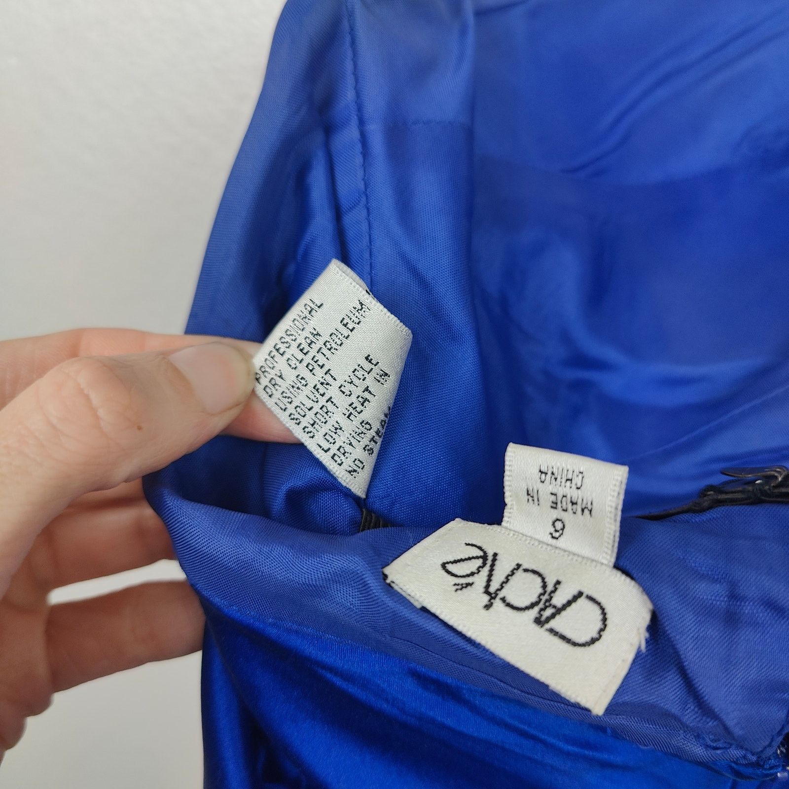 Other Vintage Y2K Cache Maxi Dress Womens 6 Peacock Blue Halter Size M / US 6-8 / IT 42-44 - 9 Thumbnail