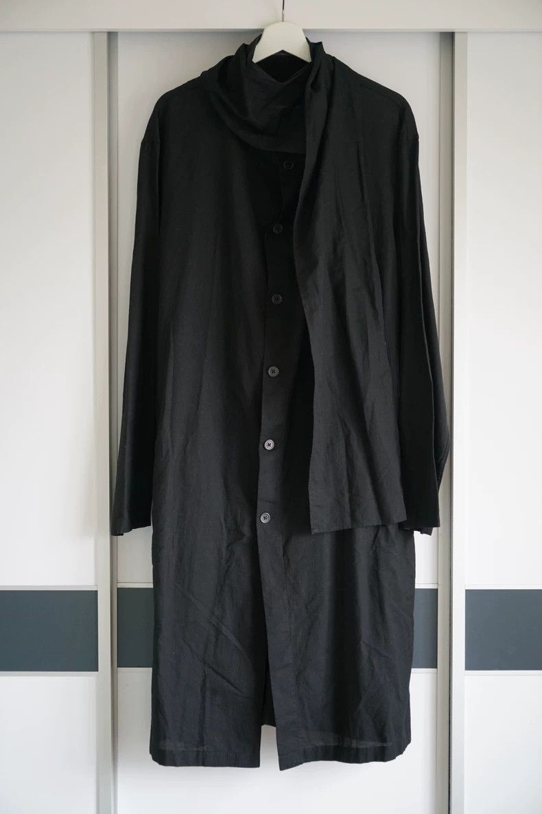 Yohji Yamamoto Yohji Yamamoto Yohji Yamamoto Cotton Linen Scarf Coat Size US L / EU 52-54 / 3 - 1 Thumbnail