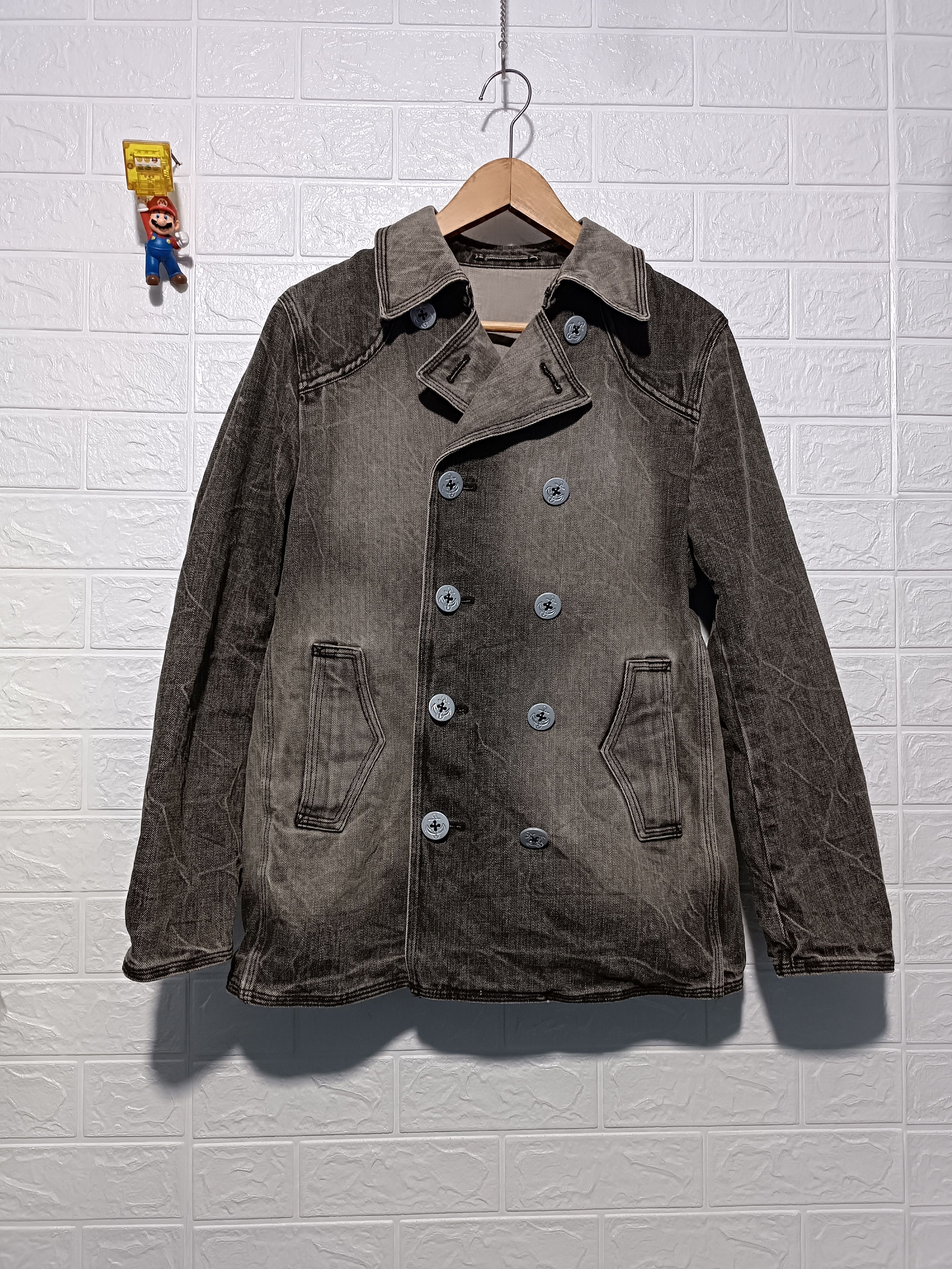 Japanese Brand Vintage Denim Wash Peacoat Size US M / EU 48-50 / 2 - 1 Thumbnail