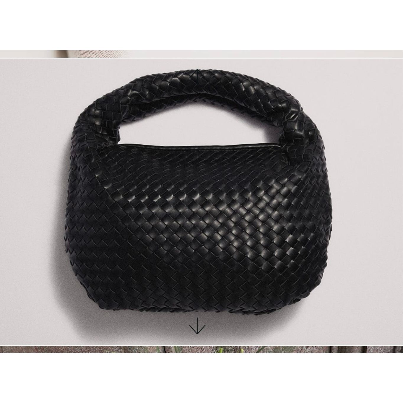 Other NA-KD Woven Rounded Bag Purse Black Faux Leather Size ONE SIZE - 1 Thumbnail