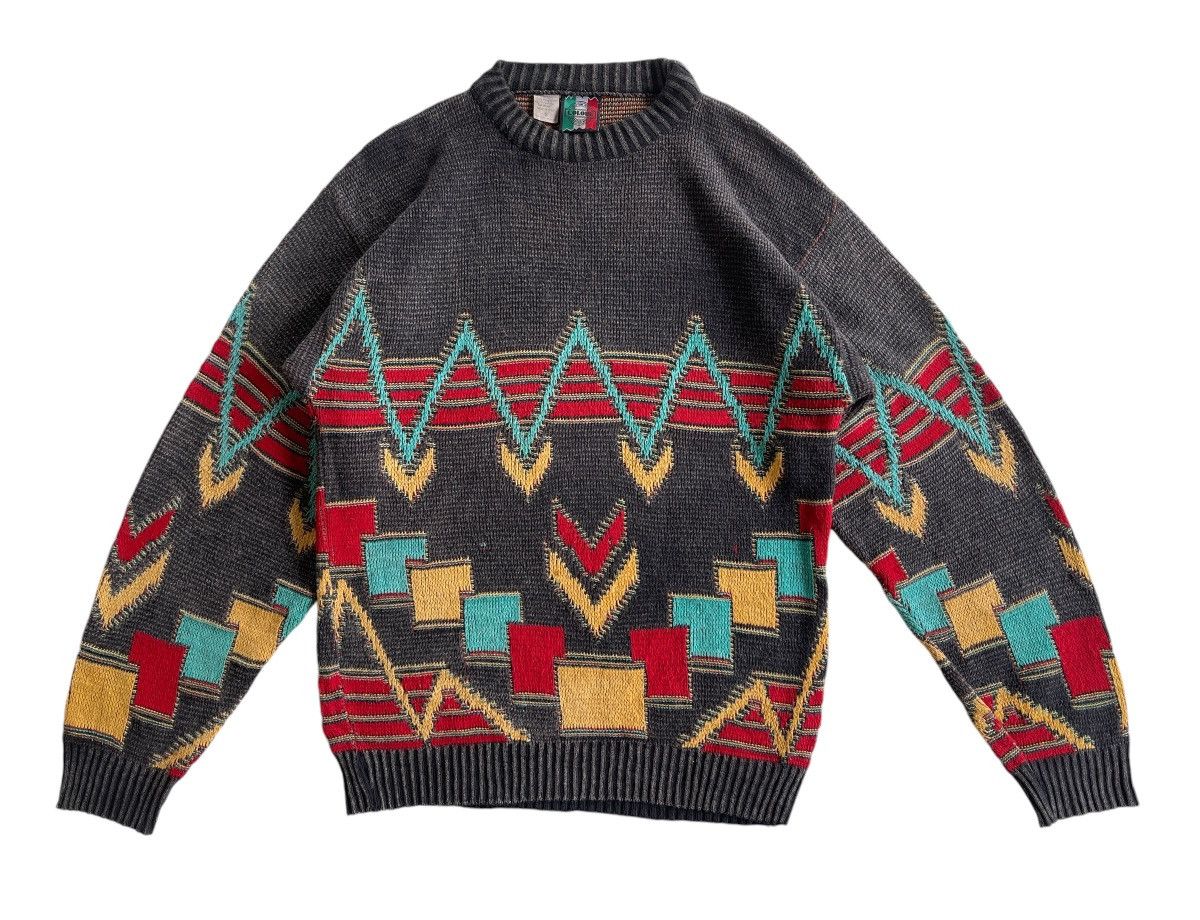Vintage 90s Geometric Aztec Printed Knit Sweater Size US S / EU 44-46 / 1 - 3 Thumbnail