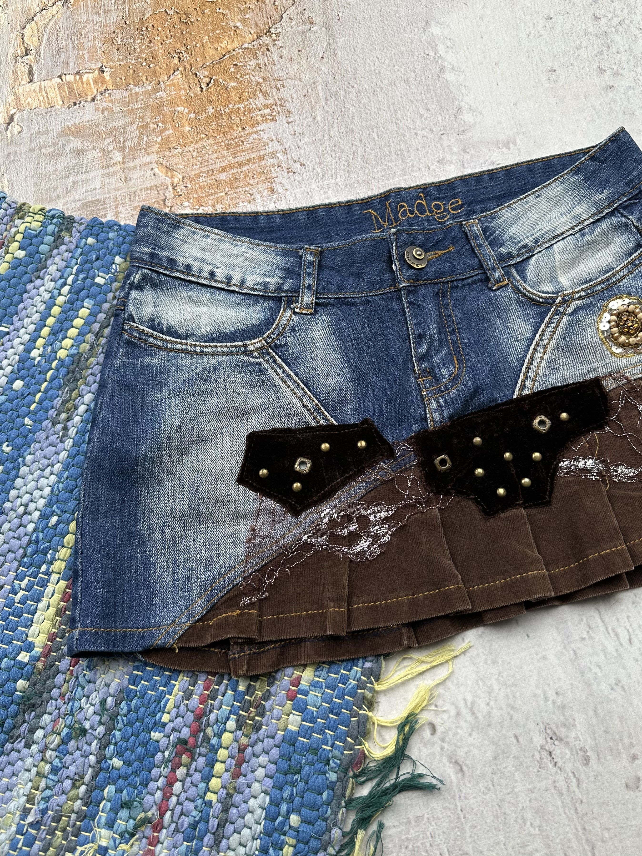 Vintage Vintage Mini Skirt A204(27)(D15) Size 29" - 2 Thumbnail