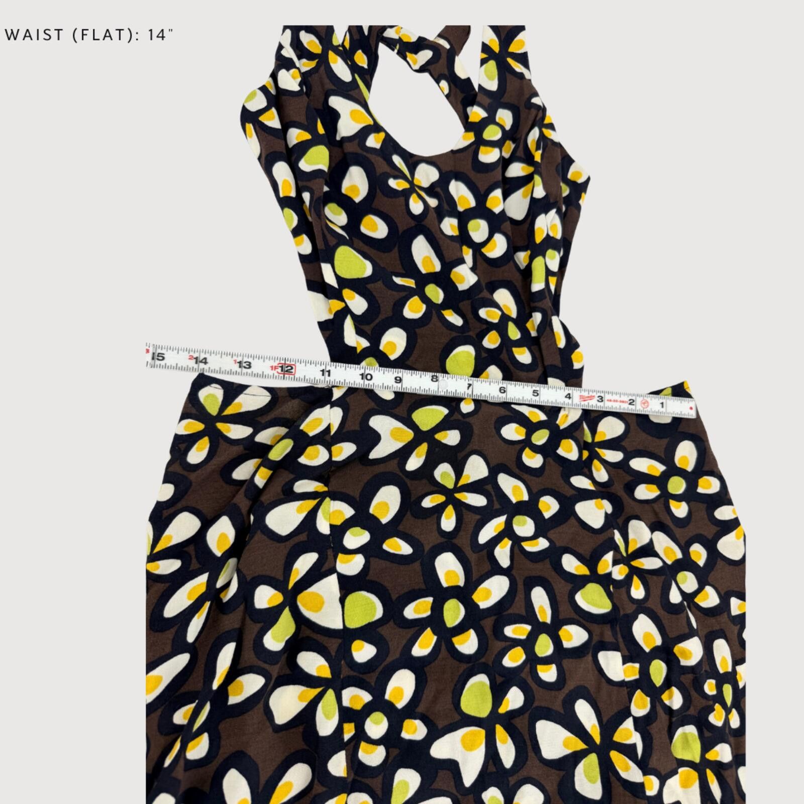 Other Reformation Floral Cut Out Midi Dress Brown Yellow XXS Size XXS / US 00 / IT 34 - 7 Thumbnail