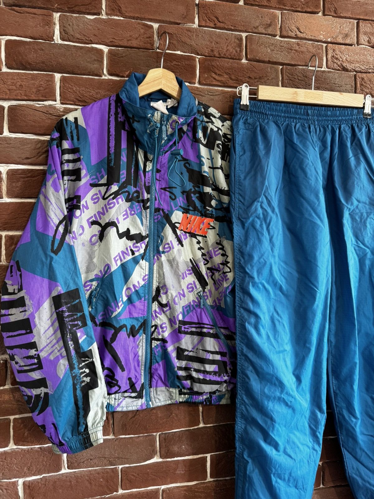 Nike Rare 90s Vintage Nike Swoosh Logo Tracksuit Set Jacket Size US S / EU 44-46 / 1 - 3 Thumbnail
