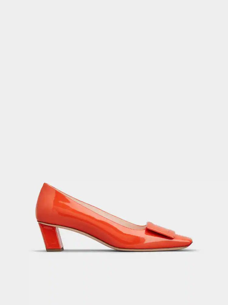 Roger Vivier o1s22i1n0824 Patent Leather Belle 45 Pumps in Red Size US 8 / IT 38 - 1 Thumbnail