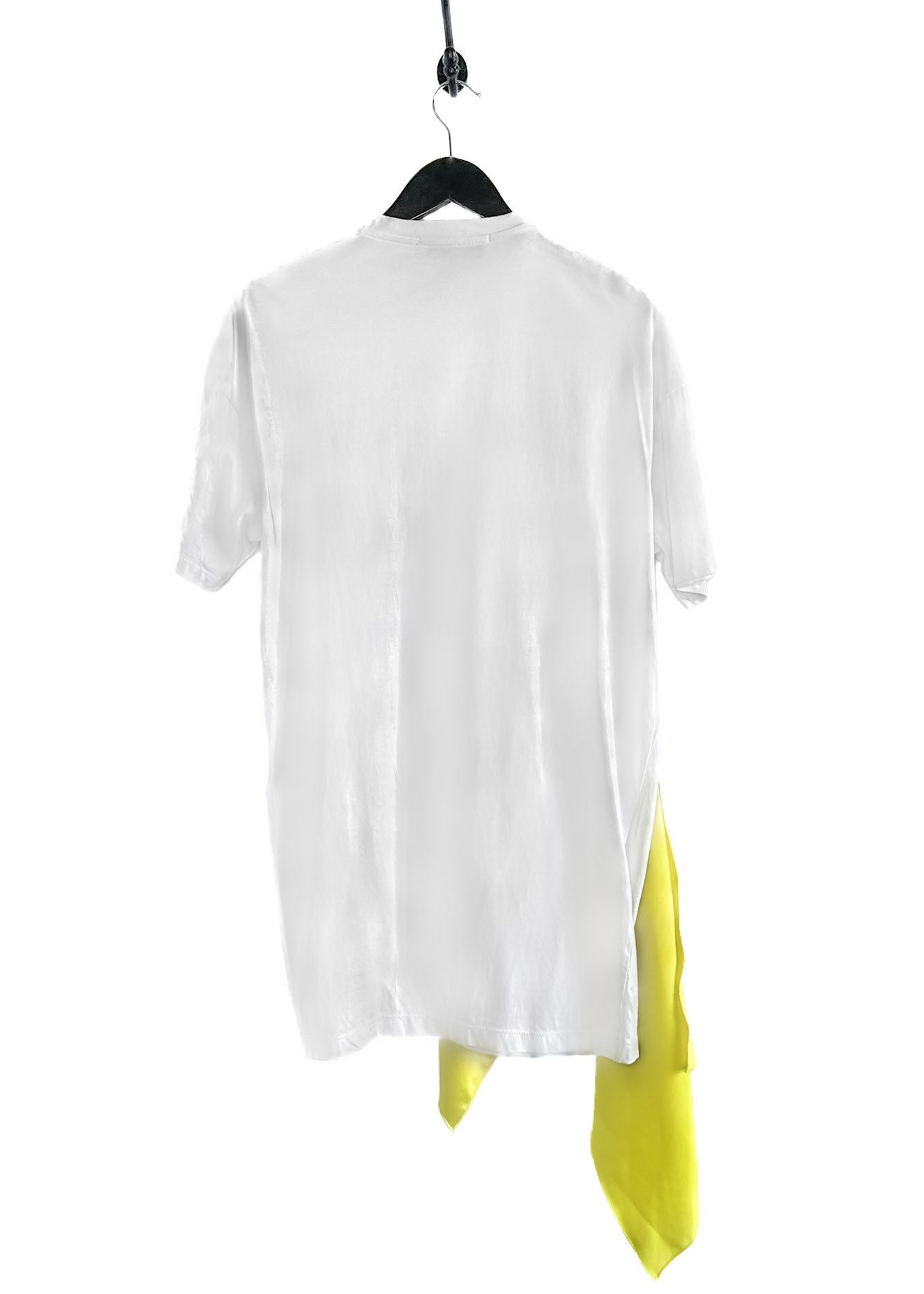 MSGM MSGM White Dress T-Shirt with Neon Yellow Detail Size XS / US 0-2 / IT 36-38 - 2 Thumbnail