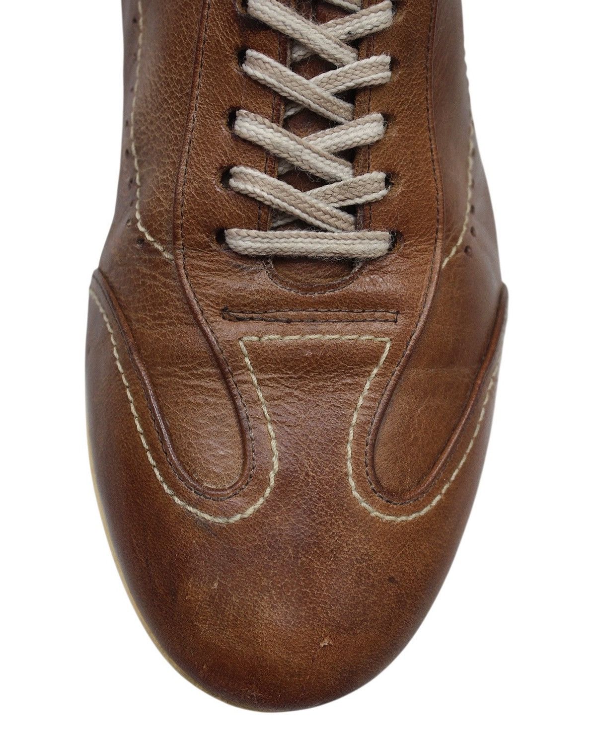 Japanese Brand 2000S TANDY BROWN LEATHER DRESS SNEAKERS Size US 8 / EU 41 - 5 Thumbnail