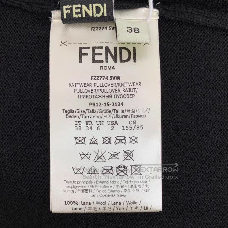 Fendi Fendi Black Feather Little Monster Eye Wool Crew Neck Long Size XS / US 0-2 / IT 36-38 - 6 Thumbnail