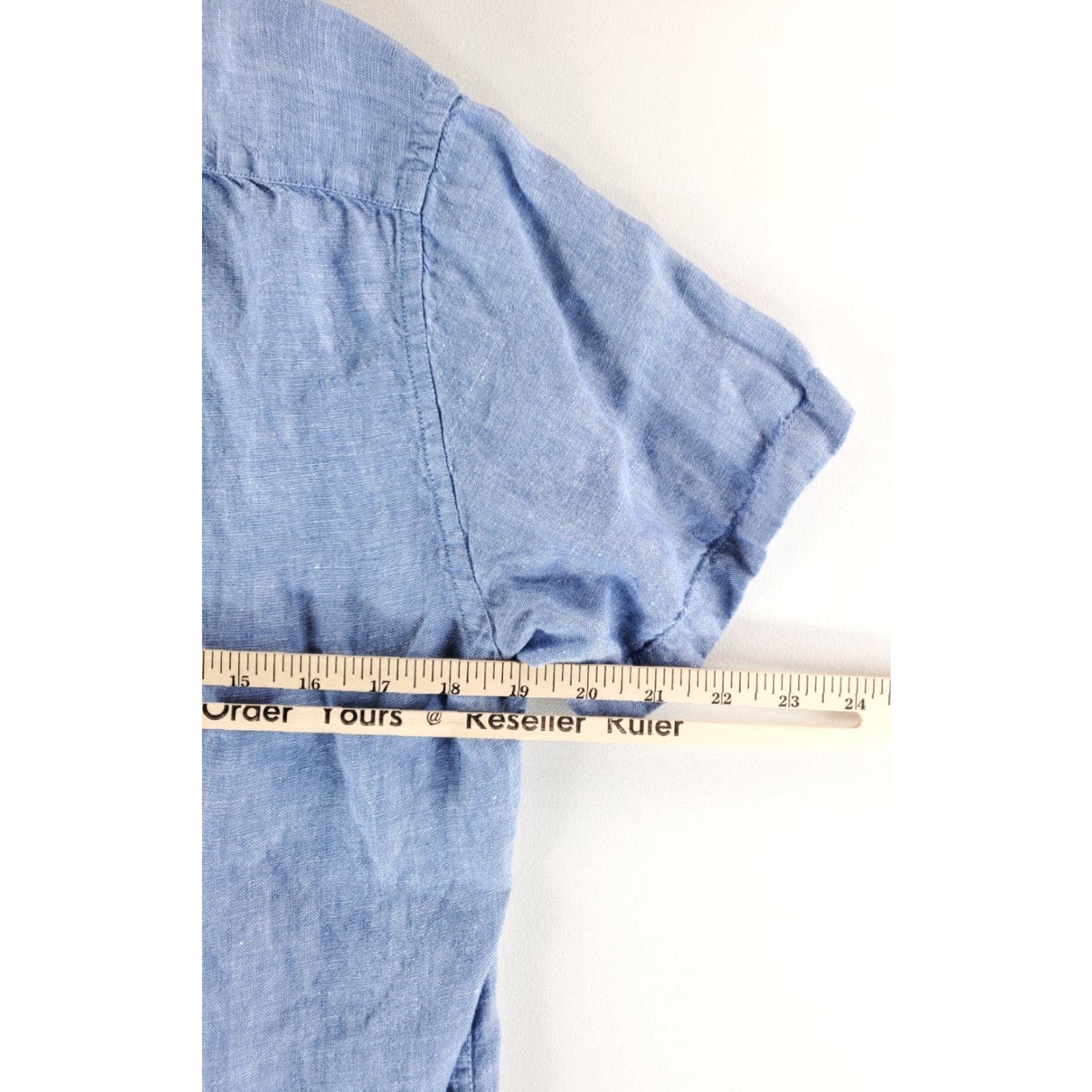 J.Crew J.CREW Shirt Short Sleeve Mens S Blue 100% Irish Linen Baird McNutt Button Down Holiday? Size US S / EU 44-46 / 1 - 4 Thumbnail