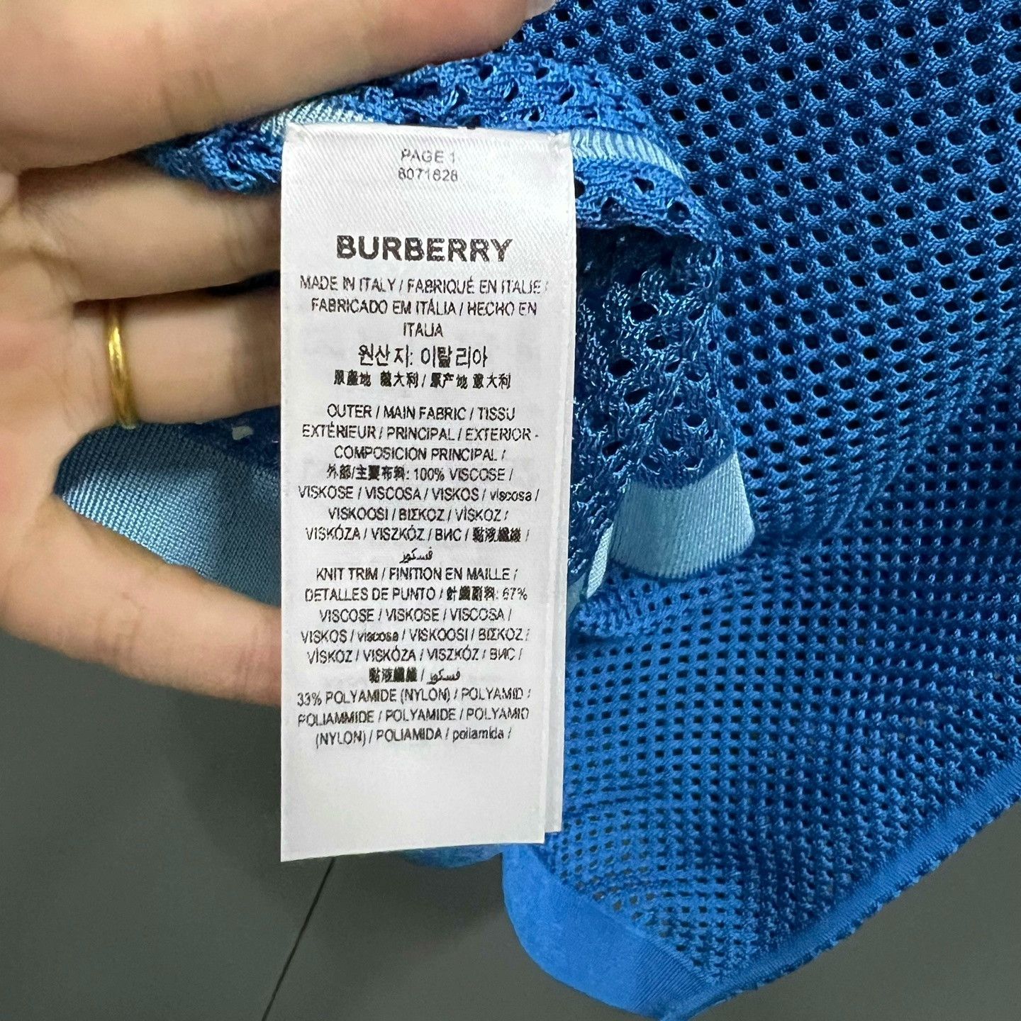 Burberry Burberry Blue Mesh Short-Sleeve Polo Size US M / EU 48-50 / 2 - 3 Thumbnail