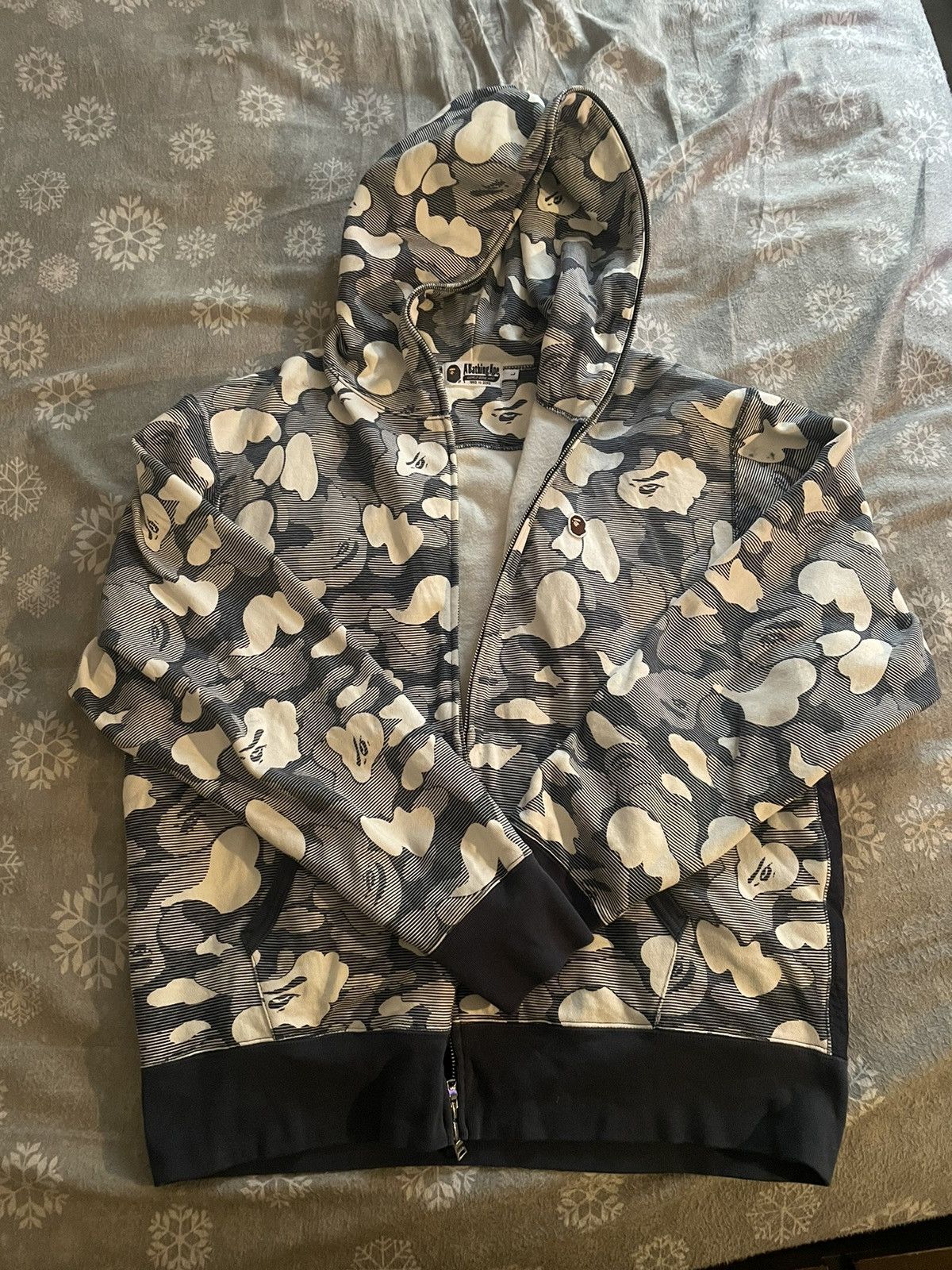 Bape Stripe ABC Camo Relaxed Full Zip Hoodie | Grailed