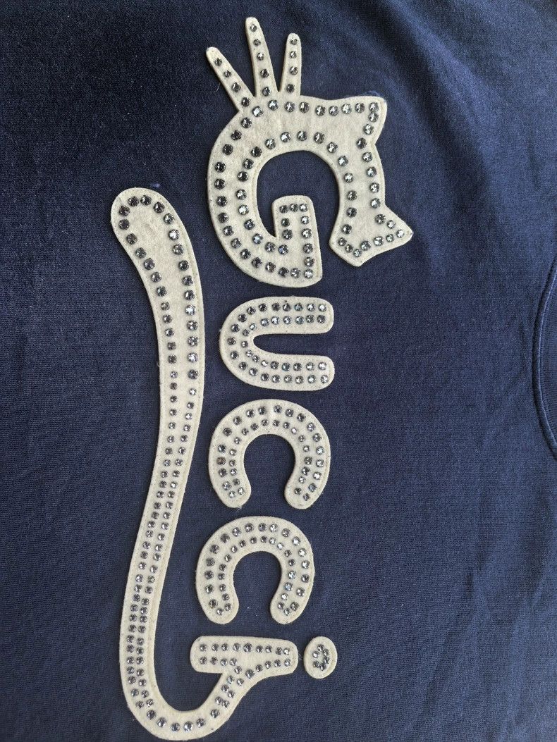 Gucci Gucci White rhinestone cat letter logo short sleeves Size US S / EU 44-46 / 1 - 2 Thumbnail