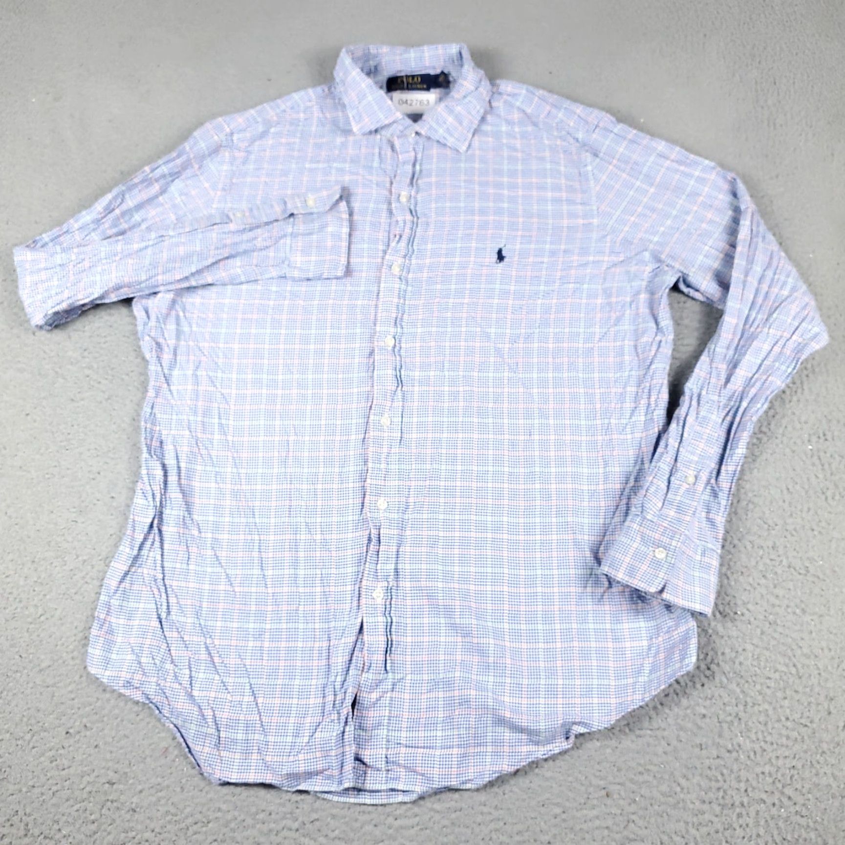 Ralph Lauren Ralph Lauren Shirt Mens XL Blue Plaid Button-Up Long Sleeve Casual Classic Preppy Logo Button-Down Neck Collared -/- Size US XL / EU 56 / 4 - 3 Thumbnail