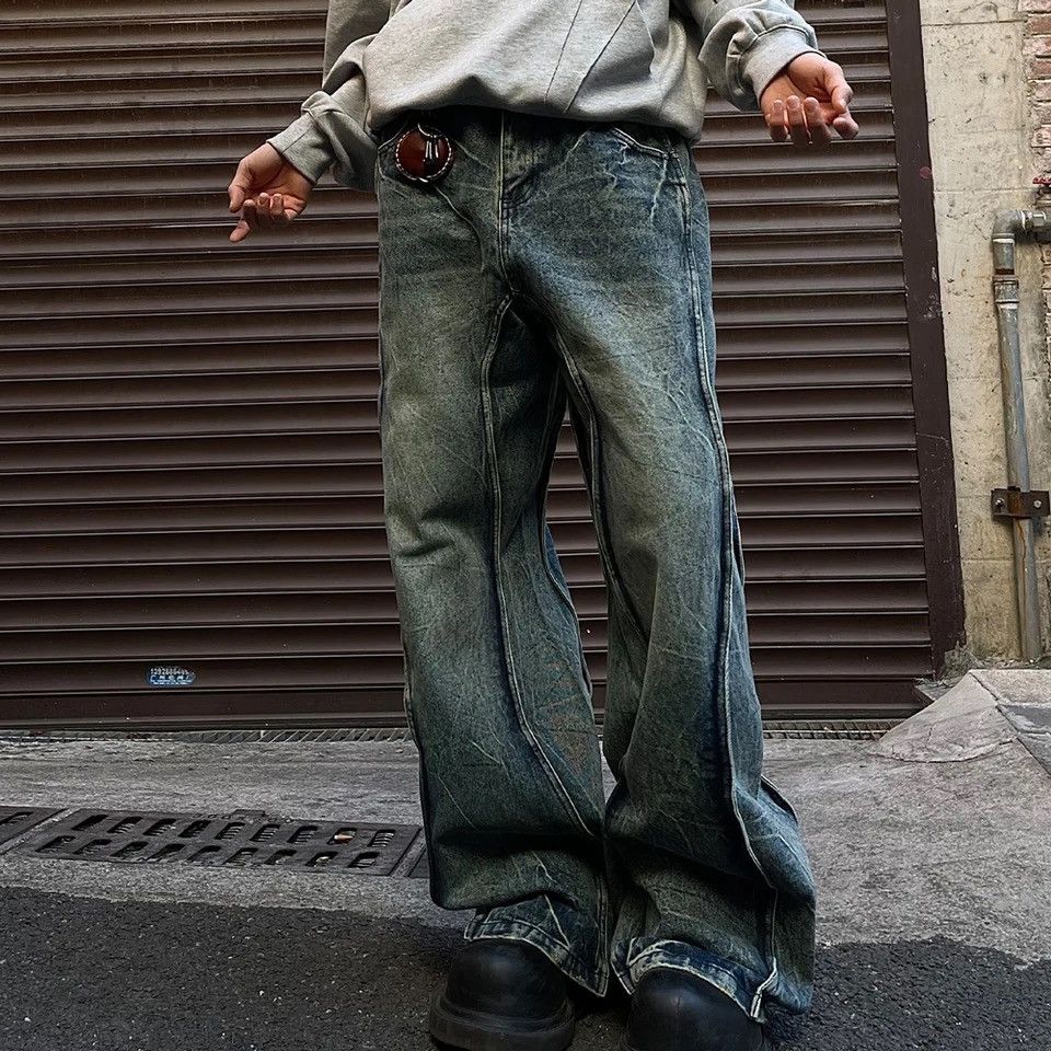 Japanese Brand × Vintage Baggy Jeans Men Vaqueros Goth Trousers Streetwear Size US 31 - 5 Thumbnail