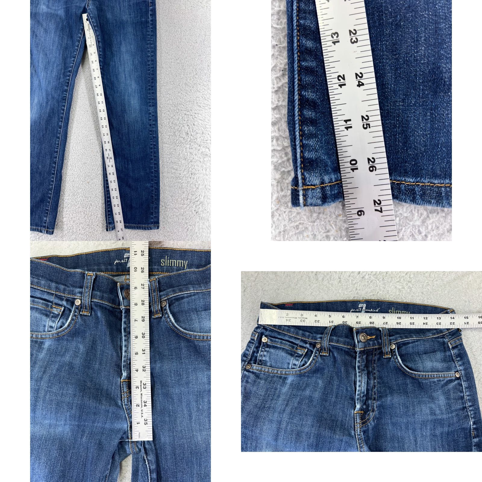 7 For All Mankind 7 For All Mankind Jeans Regular 28x27 Blues Denim Straight Distressed Stretch 28 Mens Pants Vintage No Size US 28 / EU 44 - 8 Thumbnail