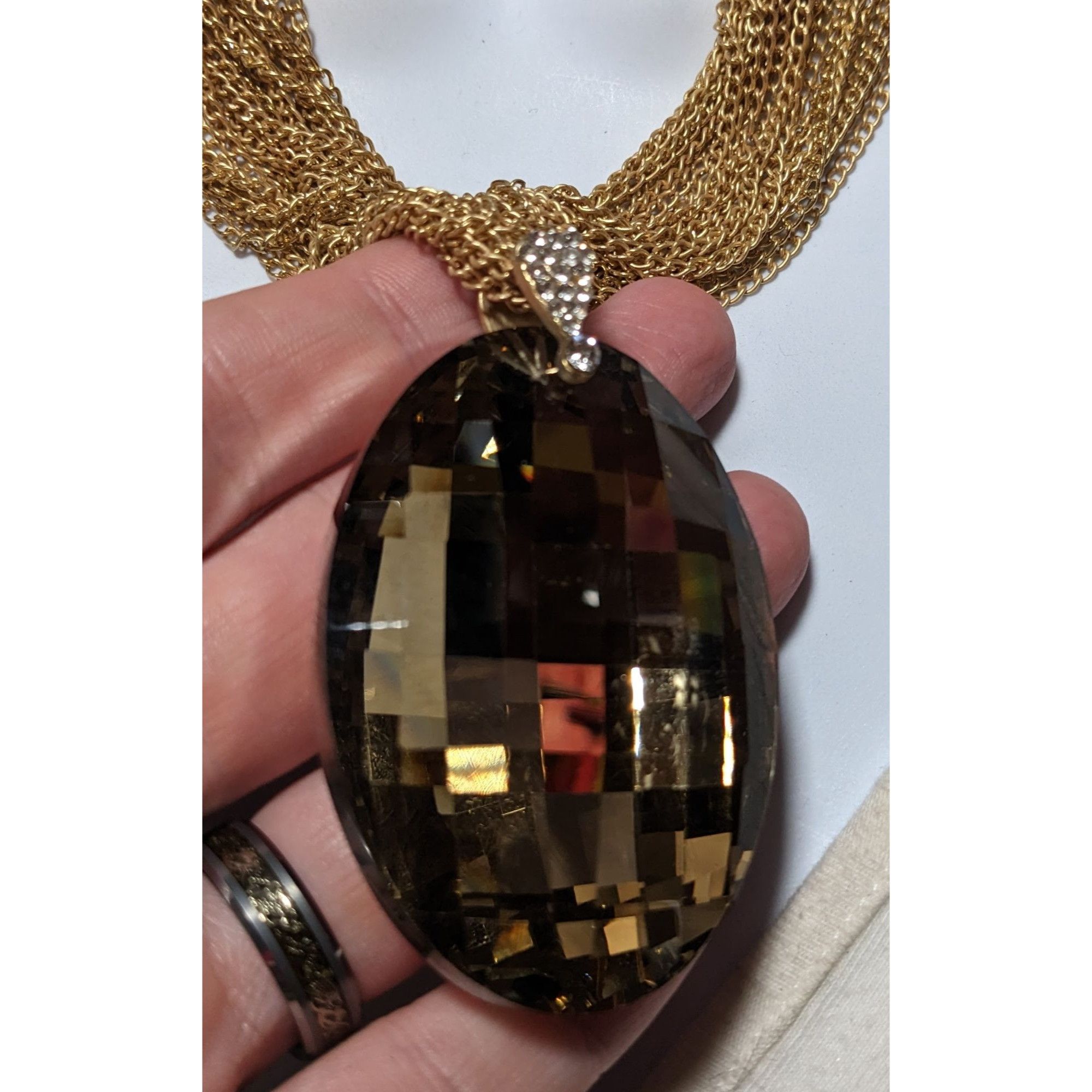 Other Charming Charlie Gold Glam Glass Necklace Size ONE SIZE - 13 Thumbnail