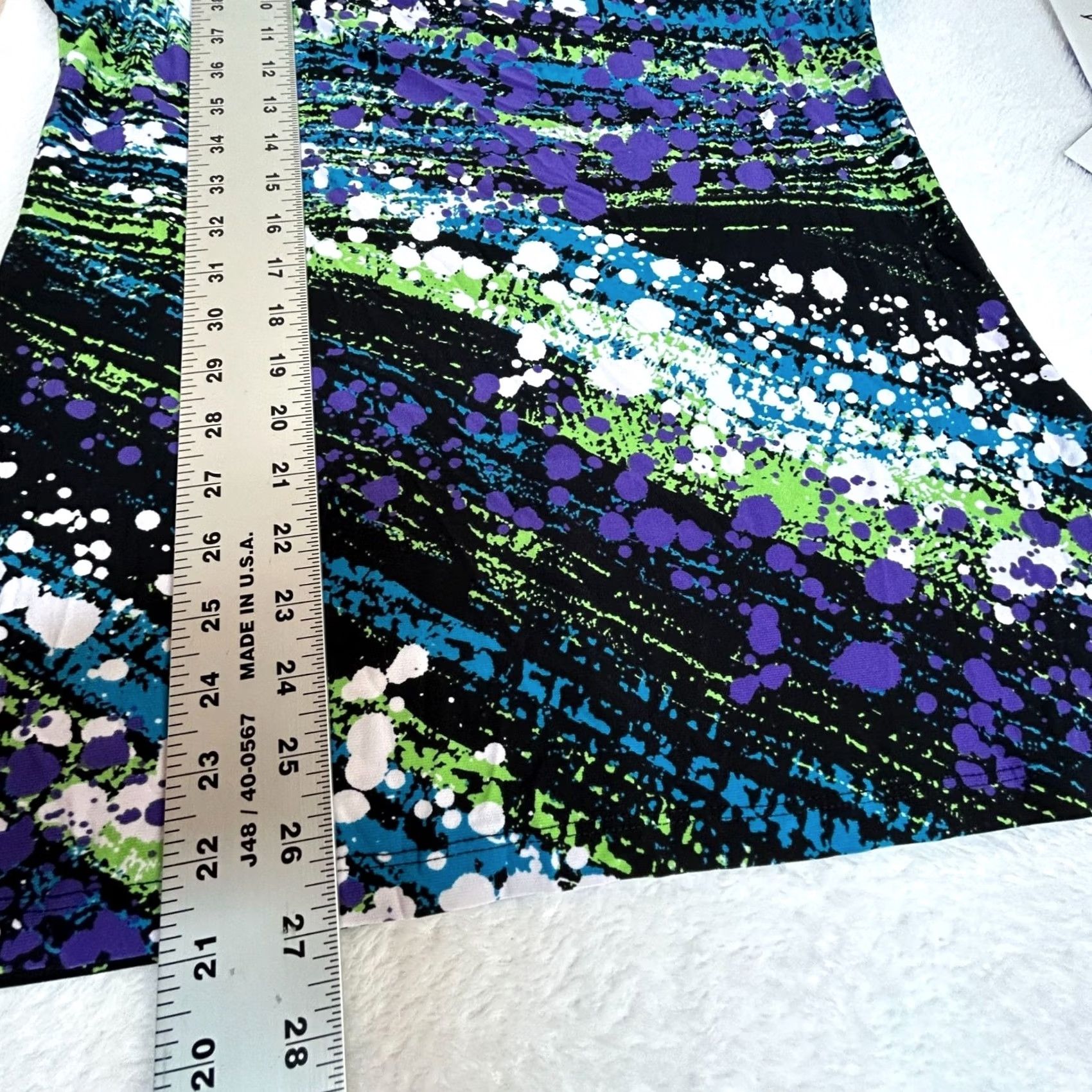 Vintage Carole Little Womens Abstract Print Short Sleeve Drape Neck Top Purple New Large Size L / US 10 / IT 46 - 7 Thumbnail
