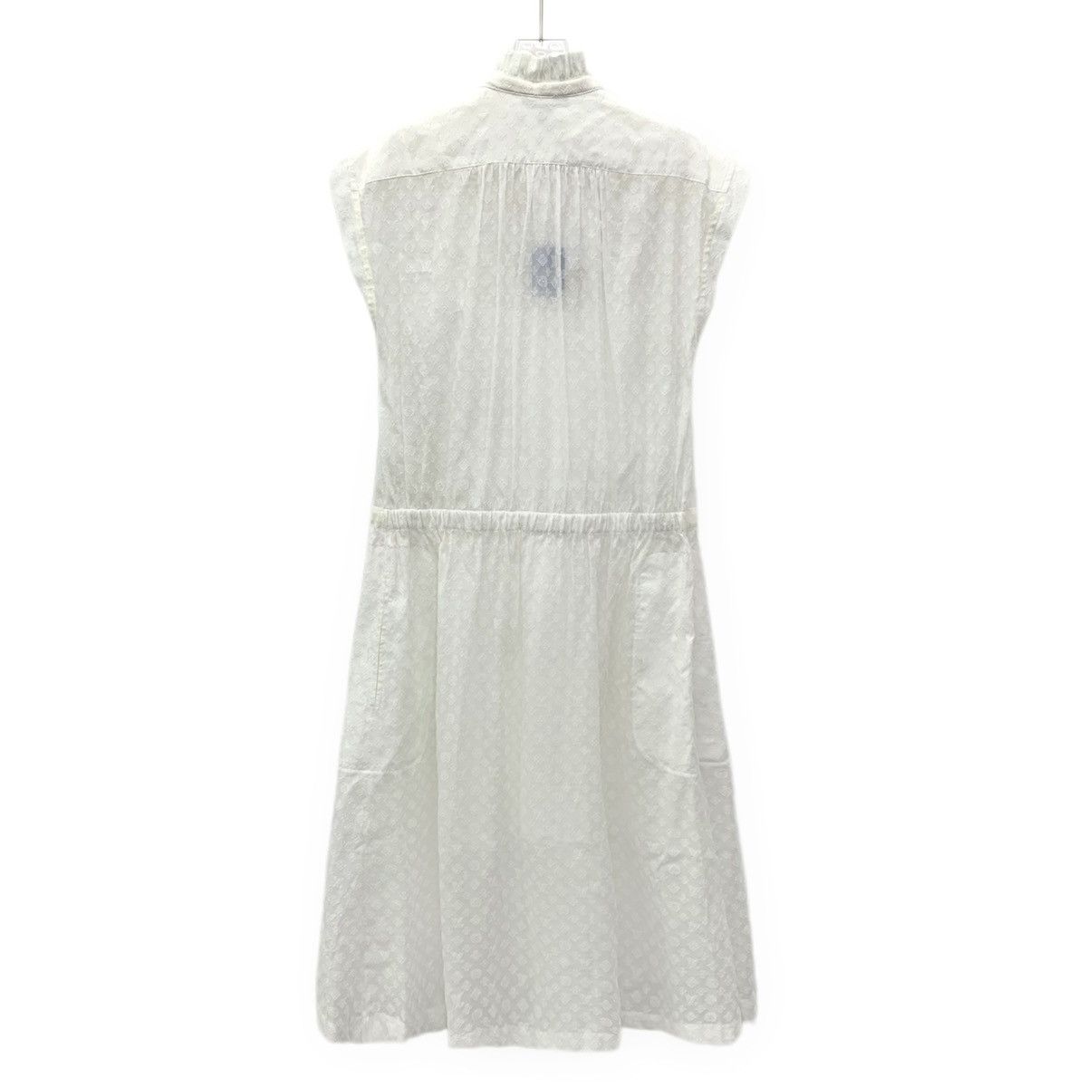 Louis Vuitton Louis Vuitton White Full Print Silk Sleeveless Dress K26WX Size XS / US 0-2 / IT 36-38 - 2 Thumbnail
