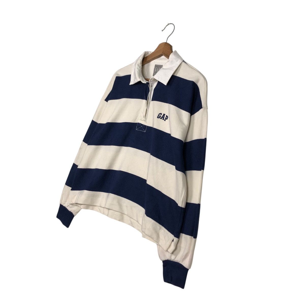 Japanese Brand 📌Vintage Cropped Sweatshirt Collar Striped Design Gap Size US S / EU 44-46 / 1 - 3 Thumbnail