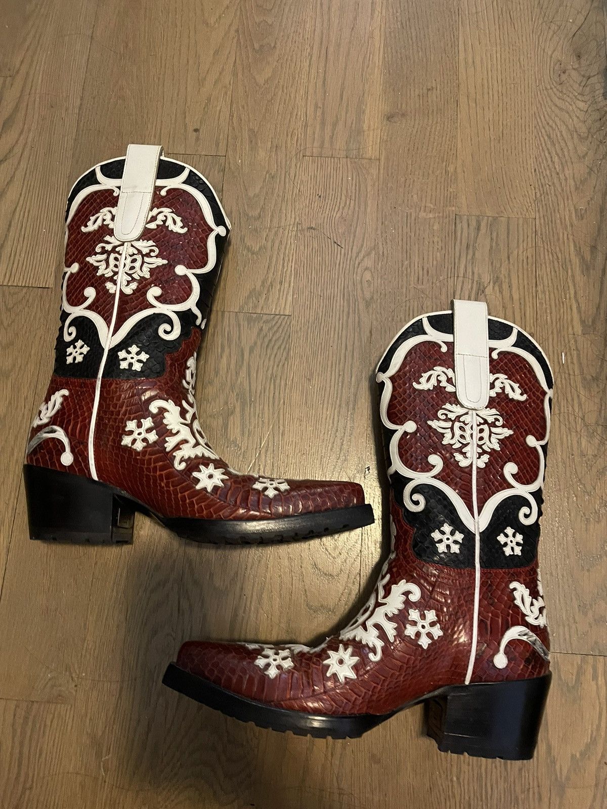 Gucci Gucci red white python SS00 Tom ford cowboy boots Grailed