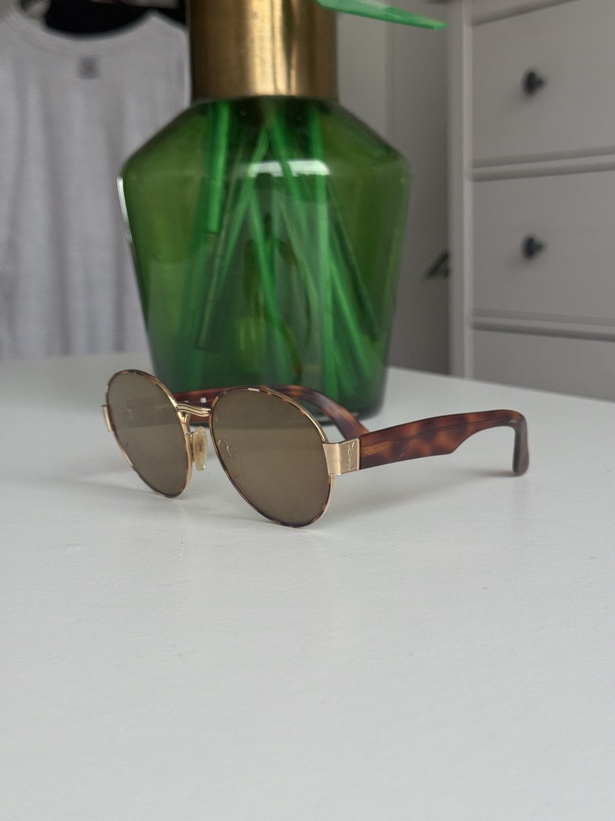Yves Saint Laurent Vintage 90s Yves saint Laurent YSL oval sunglasses designer Size ONE SIZE - 3 Thumbnail