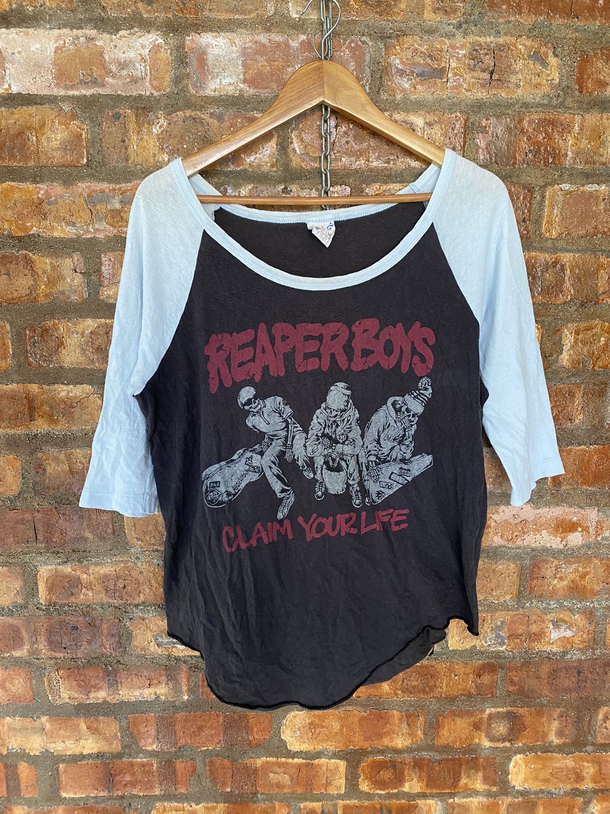 20471120 × Hysteric Glamour × Japanese Brand Vtg RNA DNA reapers boy Claim you life poem 3/4 sleeve Size M / US 6-8 / IT 42-44 - 2 Thumbnail