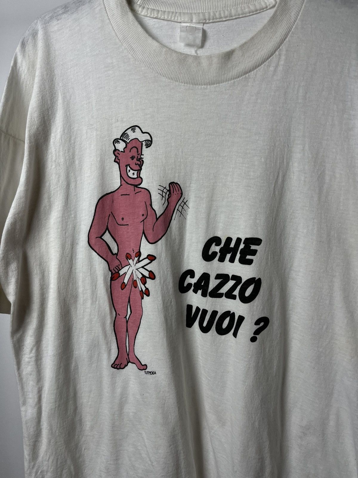 Vintage 90s Che cazzo vuoi Humor T Shirt tee Size US M / EU 48-50 / 2 - 3 Thumbnail