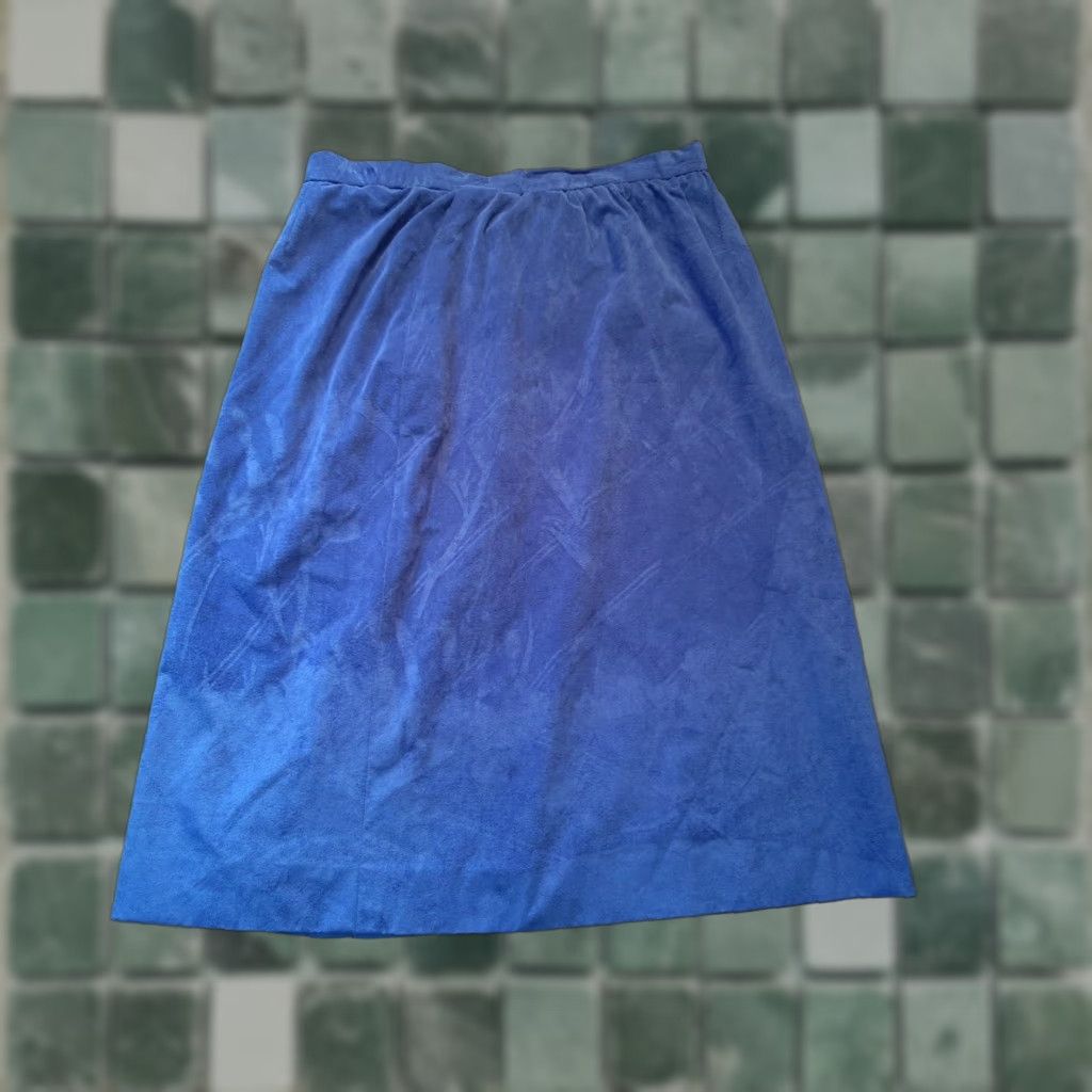 Vintage VINTAGE Bleyle Women’s Skirt Size 14 Blue Made in USA Knee Length Skirt Women Mens Girls Size 36" / US 14 / IT 50 - 1 Thumbnail