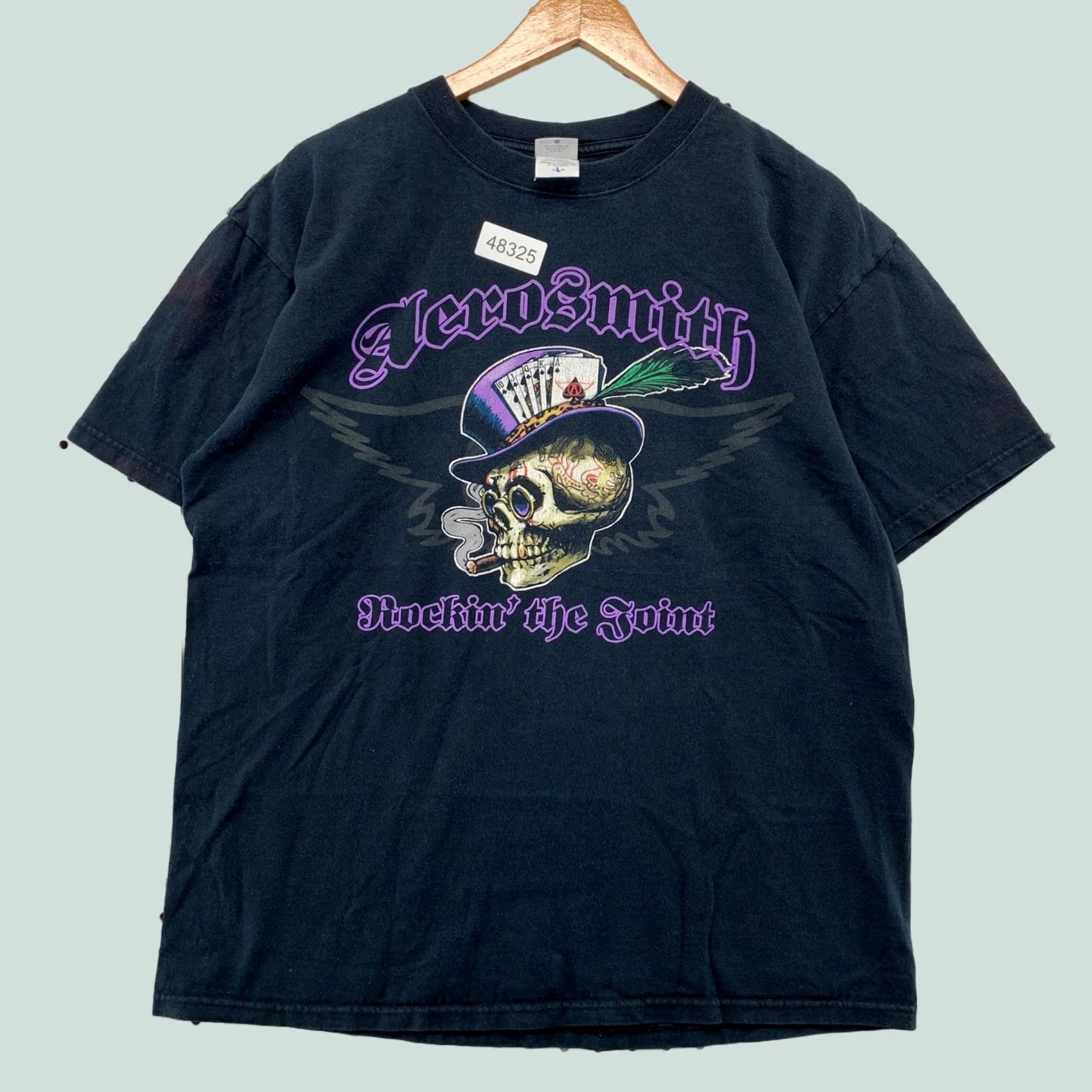 Anvil VINTAGE Aerosmith Rockin' the Joint Skull T Shirt Mens L Black Anvil Music Shirt Size US L / EU 52-54 / 3 - 1 Thumbnail