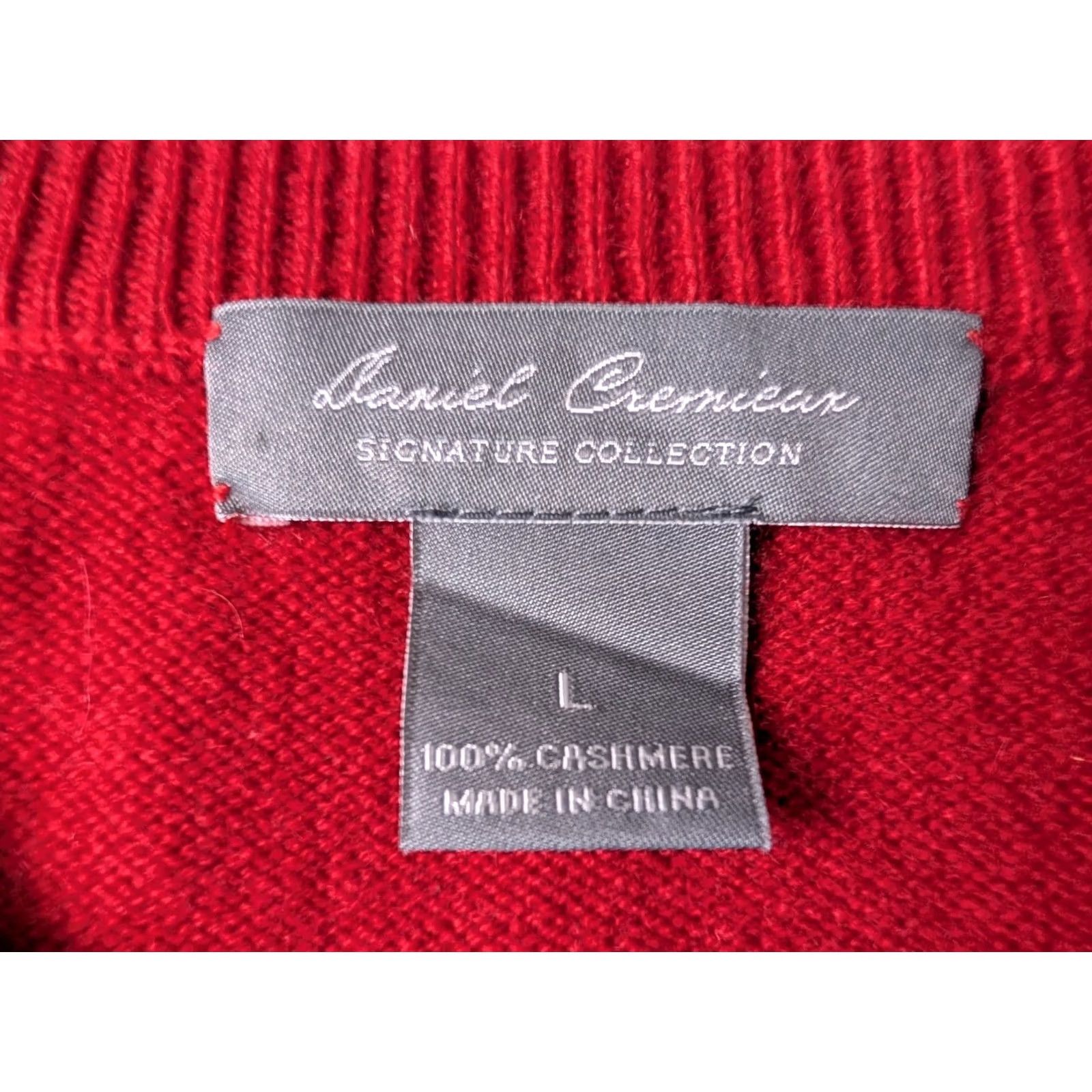 Cremieux Cremieux Sweater Pullover Crew Neck Red 100% Cashmere L Men Size US L / EU 52-54 / 3 - 2 Thumbnail