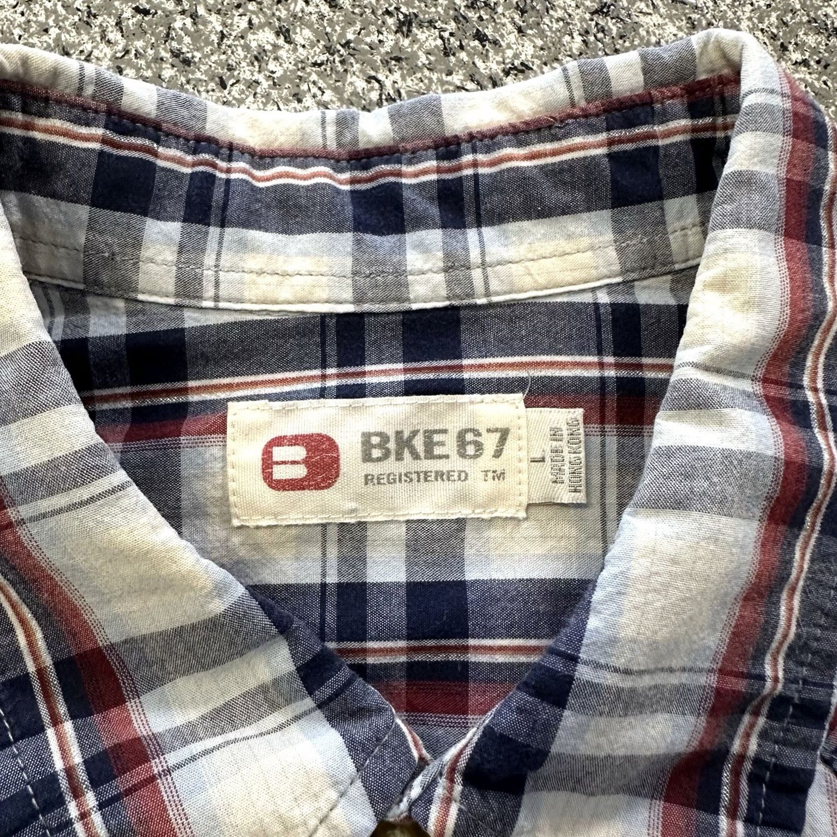 Vintage BKE 67 Pearl Snap Shirt Mens L Western Long Sleeve Cotton Red Blue Plaid Buckle Size US L / EU 52-54 / 3 - 3 Thumbnail