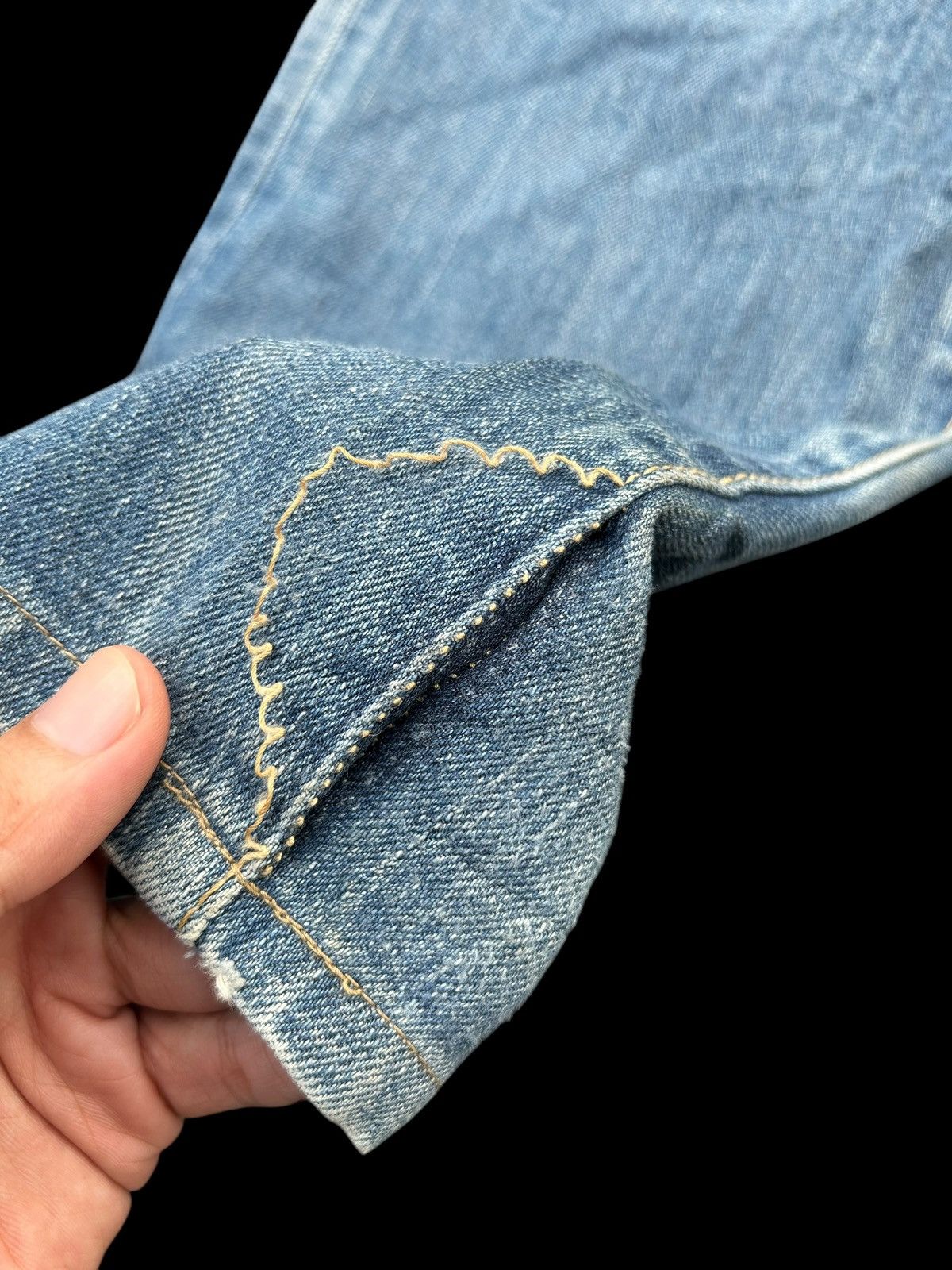 Japanese Brand × Kapital × Vintage Edwin Selvedge Buckle Back Distressed Denim Jeans Size US 33 - 11 Thumbnail