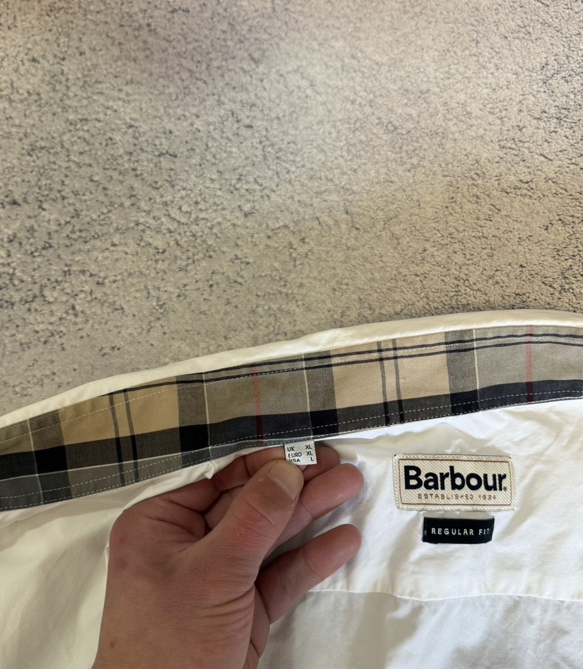 Barbour Barbour Shirt White Button Down Check Trim Logo Men EUXL USL Size US L / EU 52-54 / 3 - 9 Thumbnail